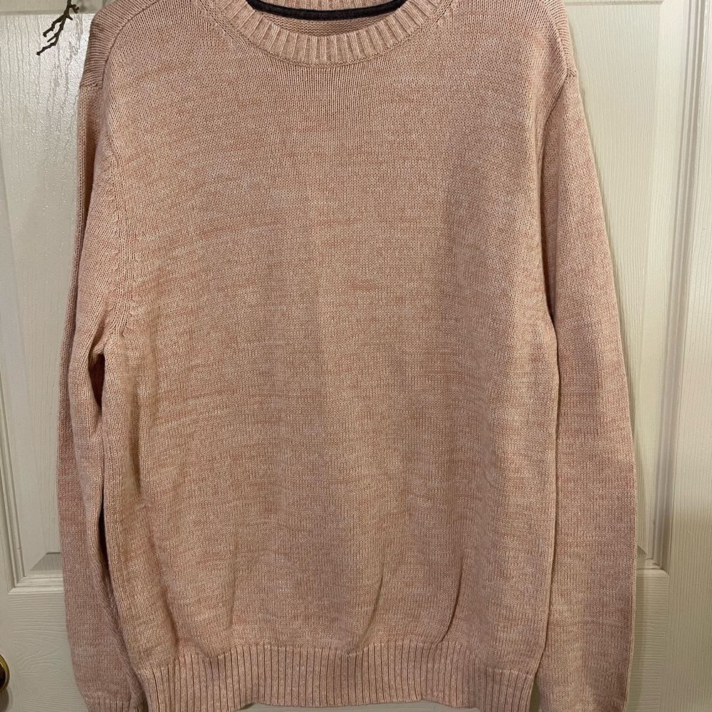 St. John's Bay Pink Crewneck Sweater with Ribbed Neckline